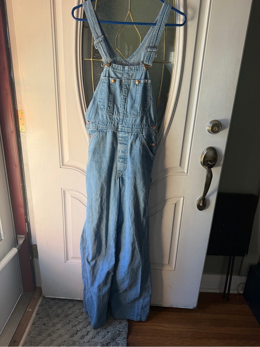 Vintage Lee Light Blue Denim Women's Overalls Jeans
